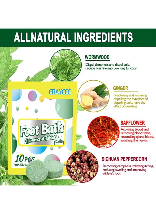 ERAYCEE 10 Pcs Foot Soak Spa Tablets Foot Care Foot Spa Relax Massage Tablets Foot Care Relax Massage, Cleansing Tablets Helps Restore Foot Health, Promote Metabolism - Image 3